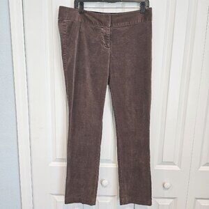 LOFT Marisa Skinny Velvet Pants Size 10 Taupe Brown Stretch Velvet